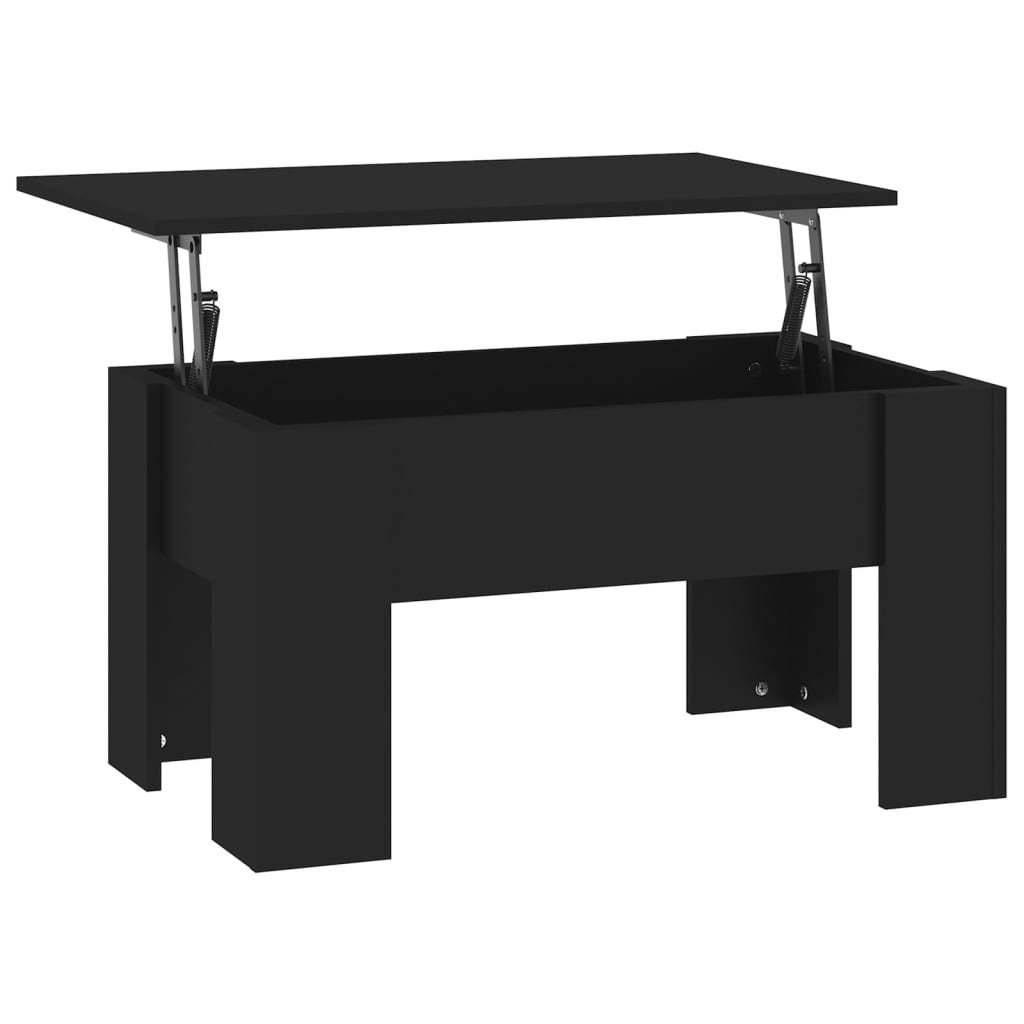 Table basse noir 79x49x41 cm bois d'ingénierie