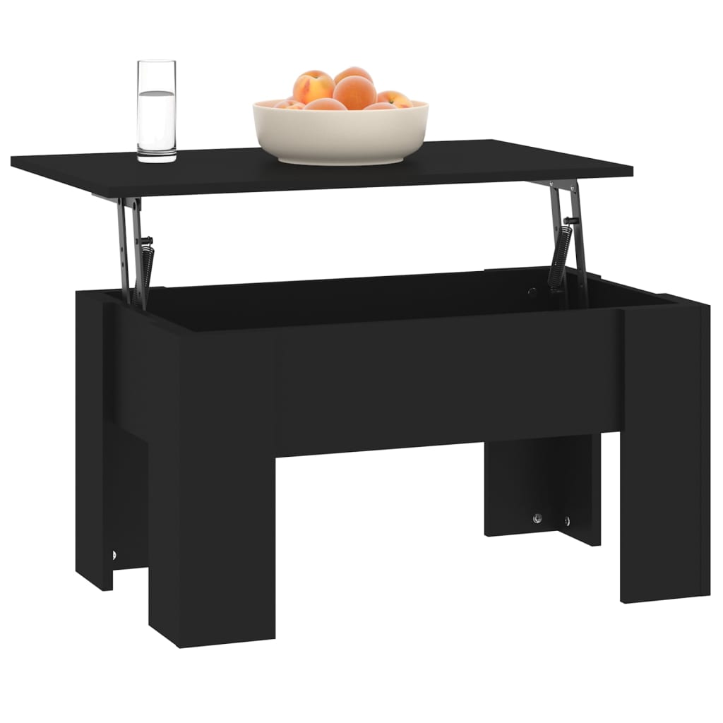 Table basse noir 79x49x41 cm bois d'ingénierie