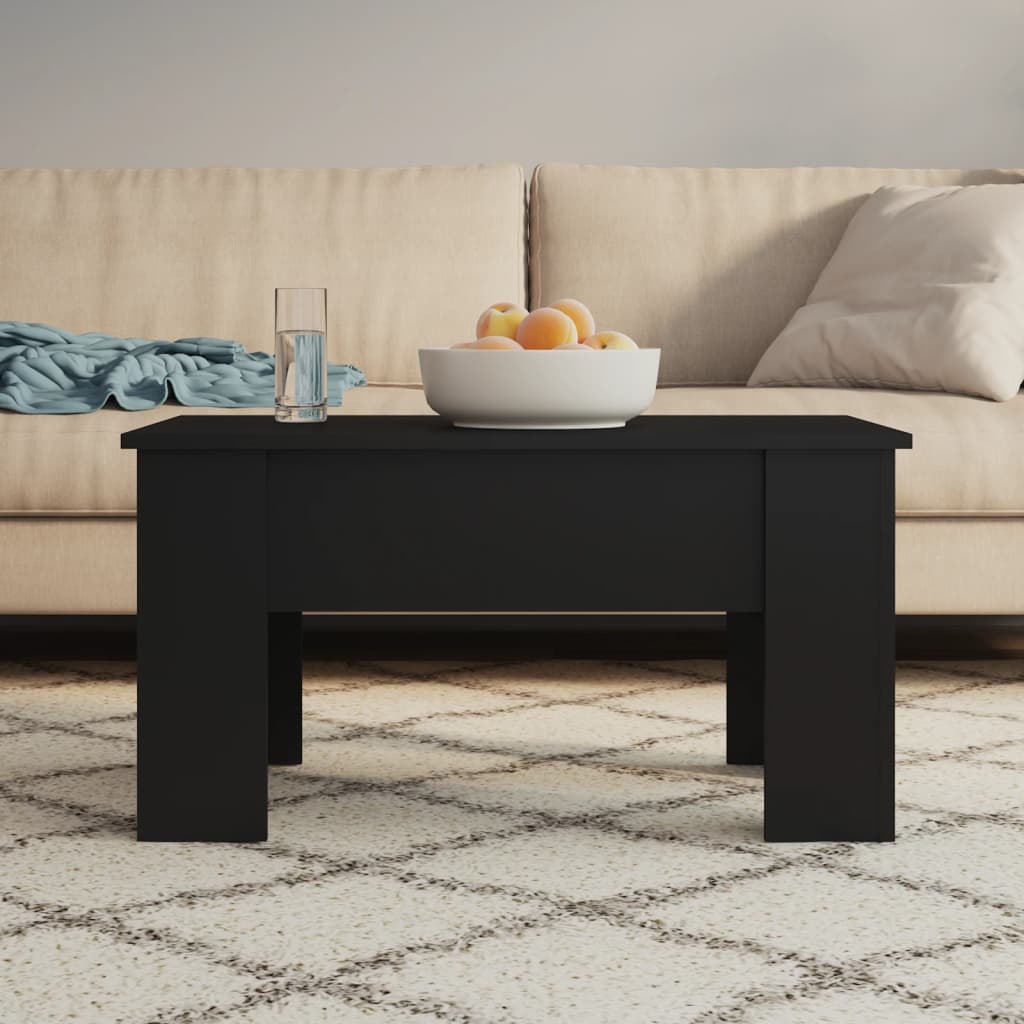 Table basse noir 79x49x41 cm bois d'ingénierie