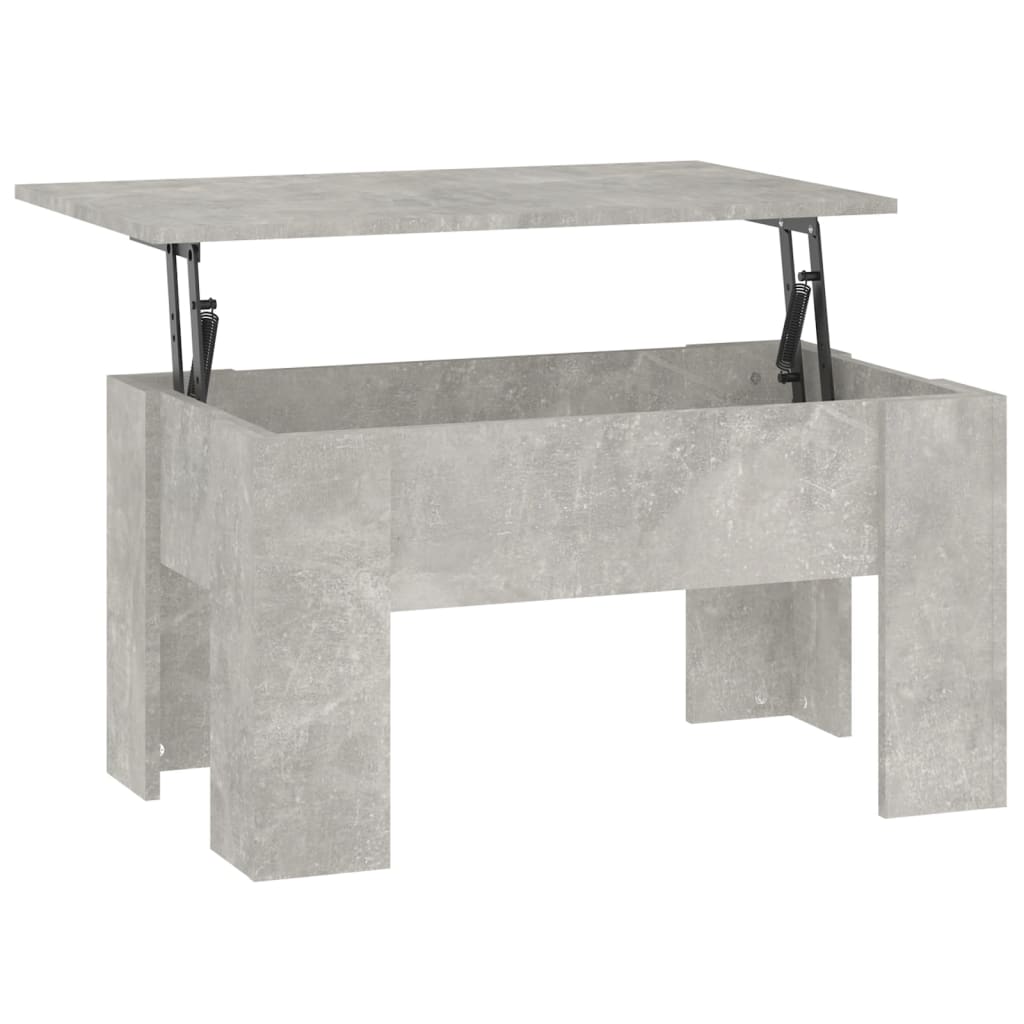 Table basse gris béton 79x49x41 cm bois d'ingénierie