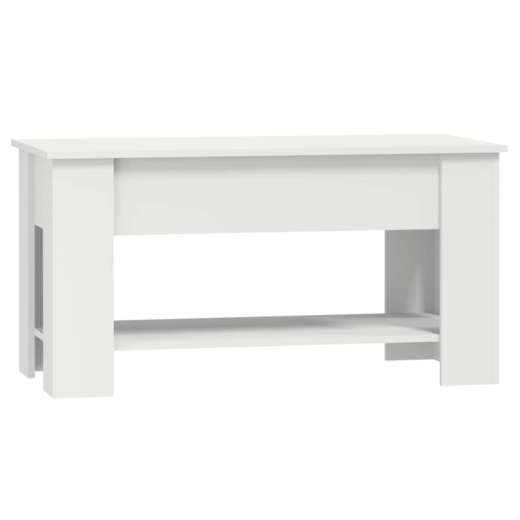 Table basse blanc 101x49x52 cm bois d'ingénierie - XIOS