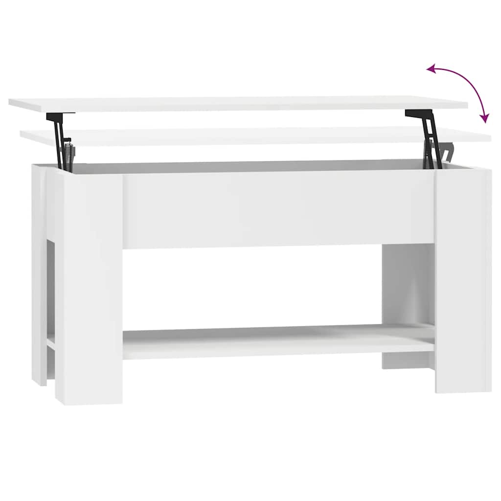 Table basse blanc 101x49x52 cm bois d'ingénierie - XIOS