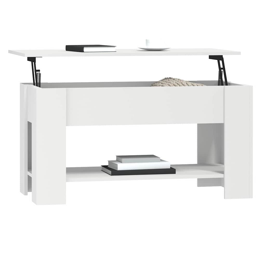 Table basse blanc 101x49x52 cm bois d'ingénierie - XIOS