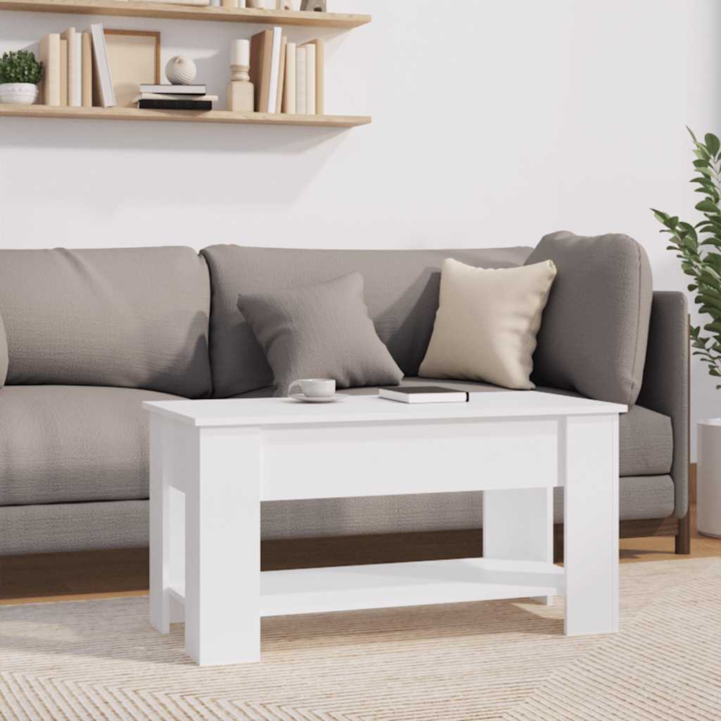 Table basse blanc 101x49x52 cm bois d'ingénierie - XIOS