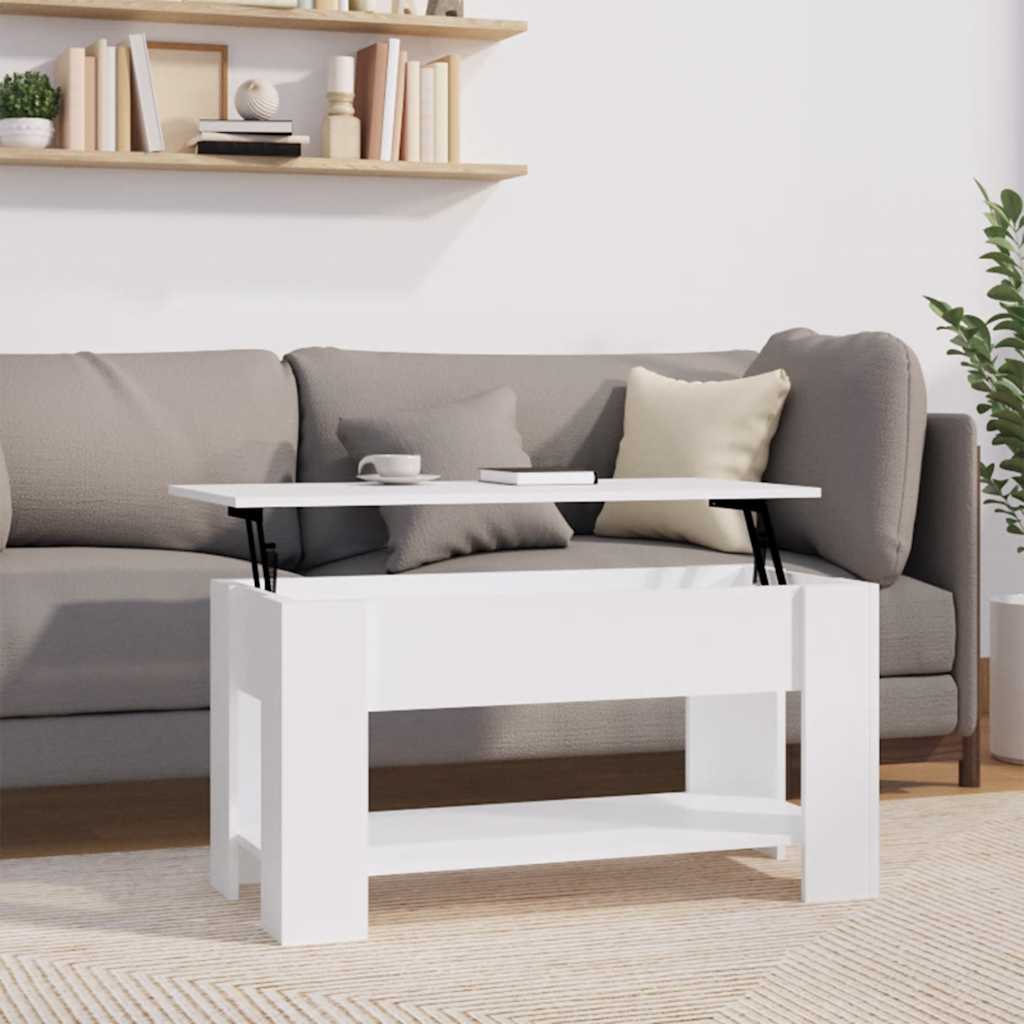 Table basse blanc 101x49x52 cm bois d'ingénierie - XIOS