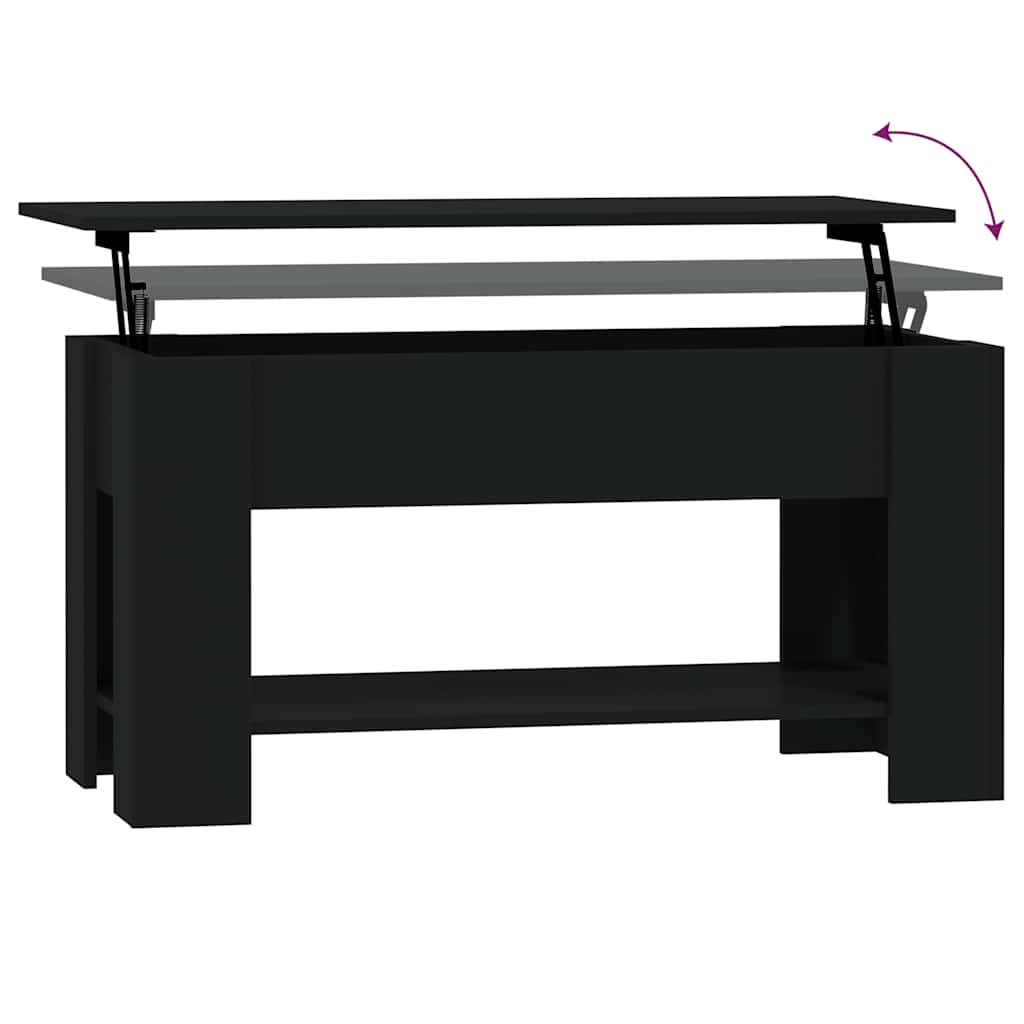Table basse noir 101x49x52 cm bois d'ingénierie - XIOS
