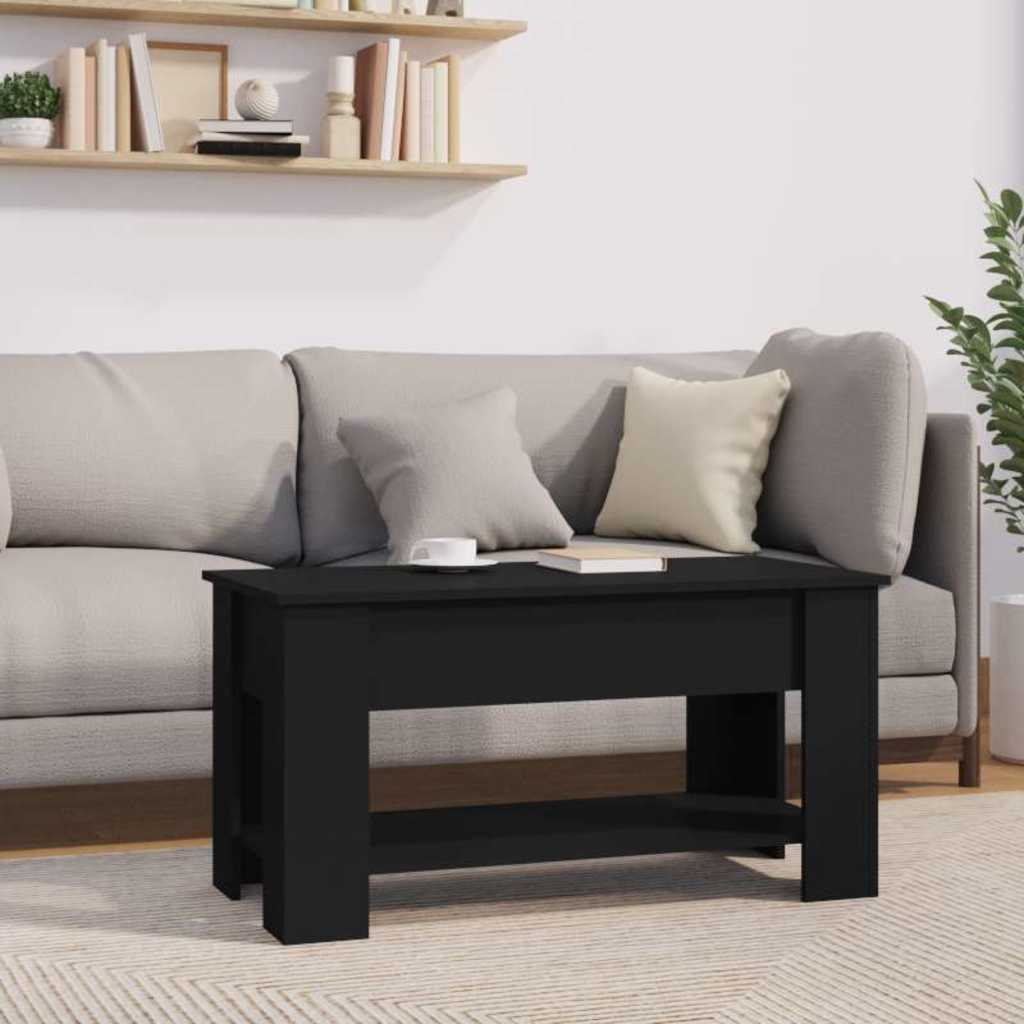 Table basse noir 101x49x52 cm bois d'ingénierie - XIOS
