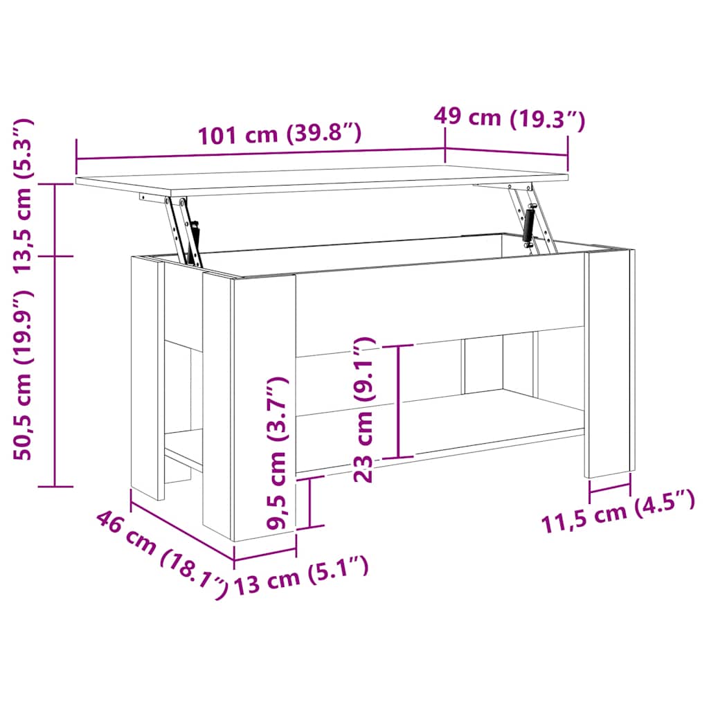 Table basse noir 101x49x52 cm bois d'ingénierie - XIOS