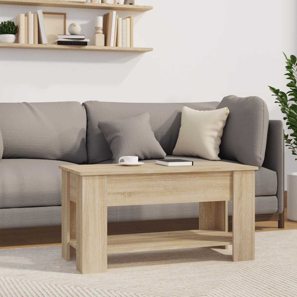 Table basse chêne sonoma 101x49x52 cm bois d'ingénierie - XIOS