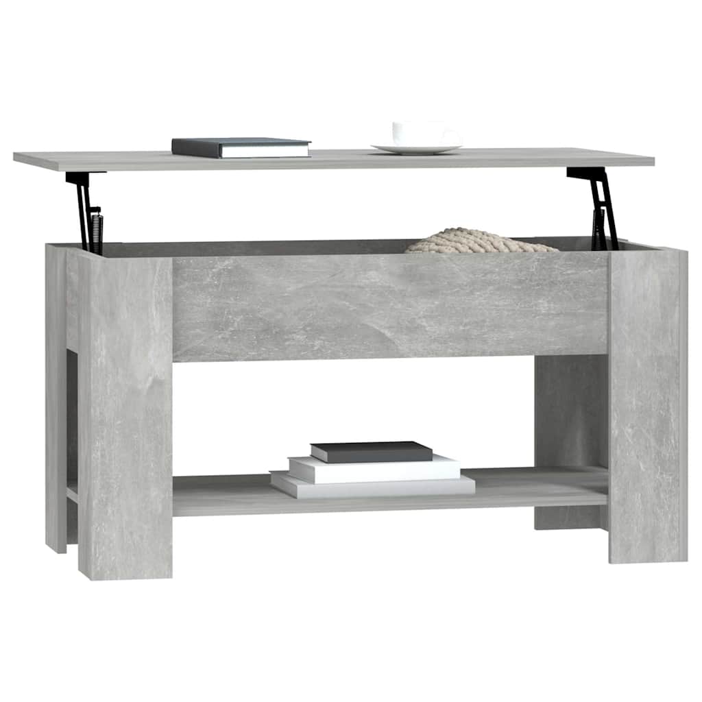 Table basse gris béton 101x49x52 cm bois d'ingénierie - XIOS