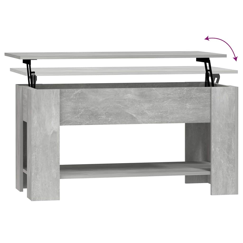 Table basse gris béton 101x49x52 cm bois d'ingénierie - XIOS