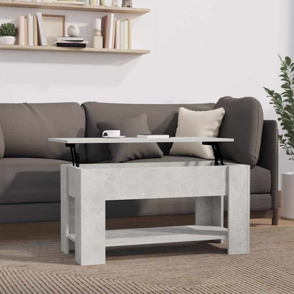 Table basse gris béton 101x49x52 cm bois d'ingénierie - XIOS
