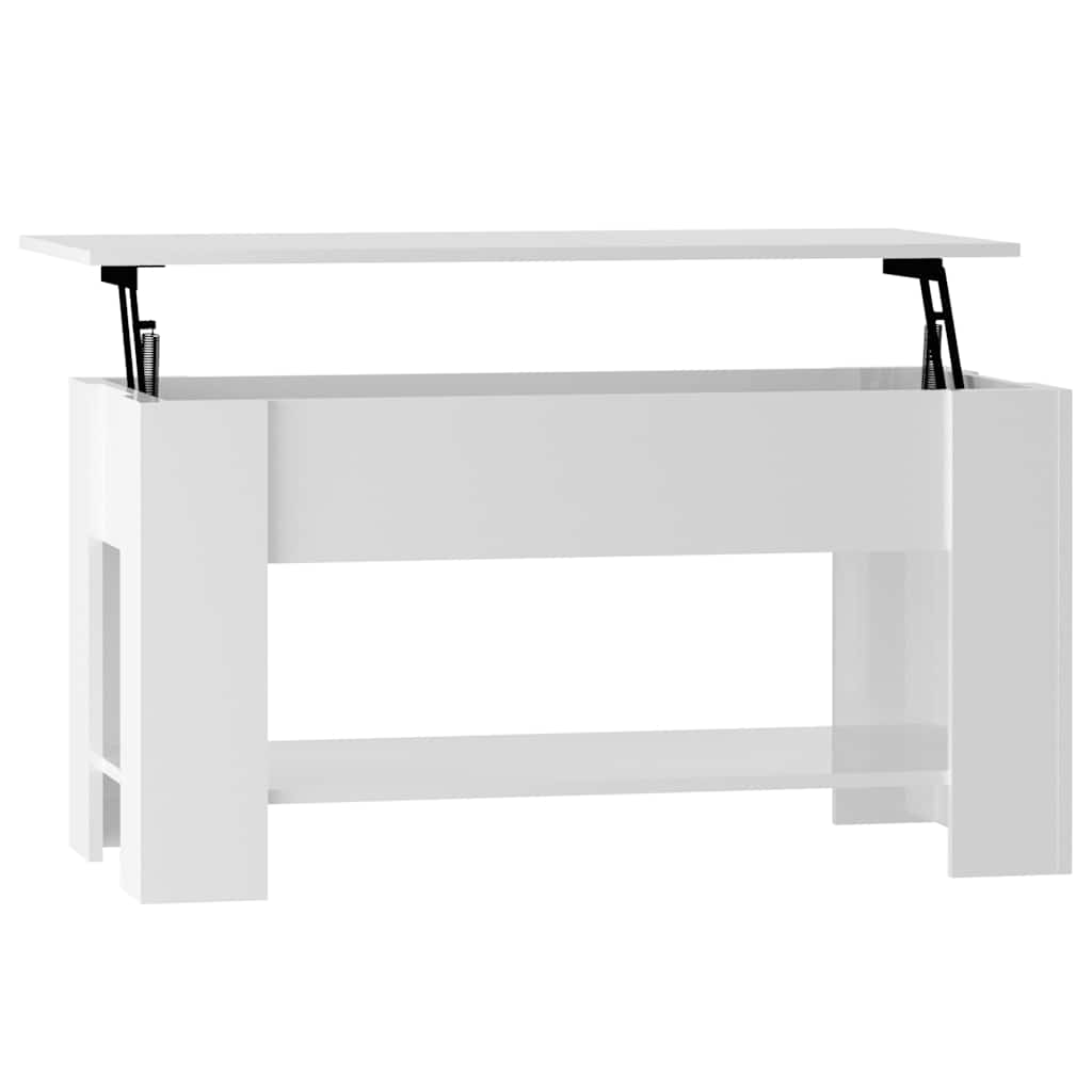 Table basse blanc brillant 101x49x52 cm bois d'ingénierie - XIOS