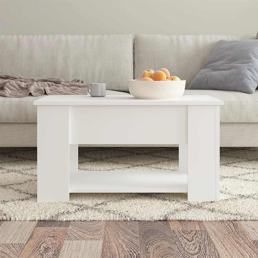 Table basse blanc 79x49x41 cm bois d'ingénierie - XIOS