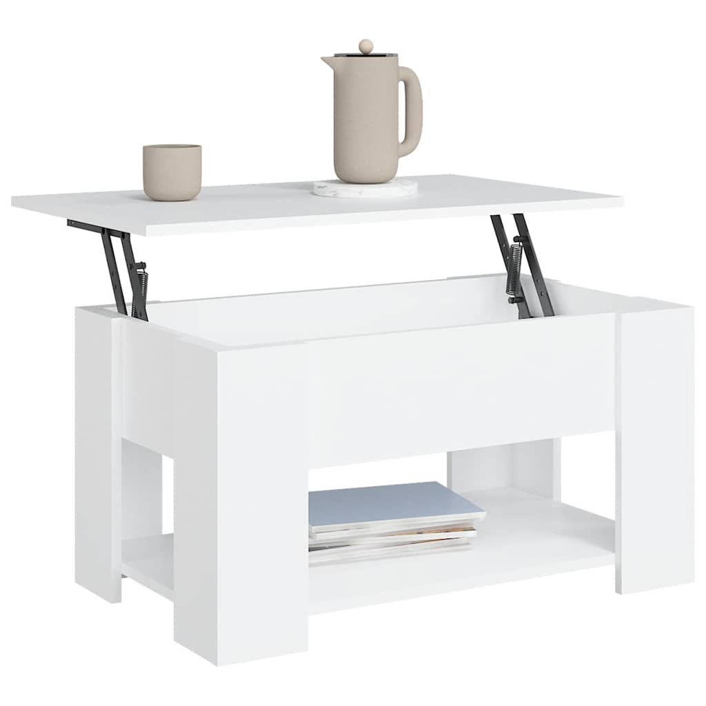 Table basse blanc 79x49x41 cm bois d'ingénierie - XIOS