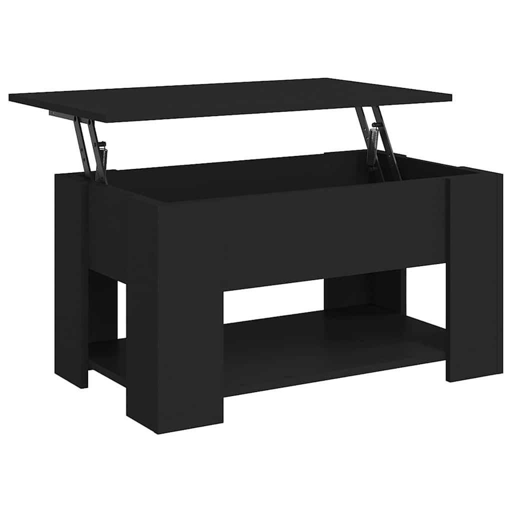 Table basse noir 79x49x41 cm bois d'ingénierie - XIOS