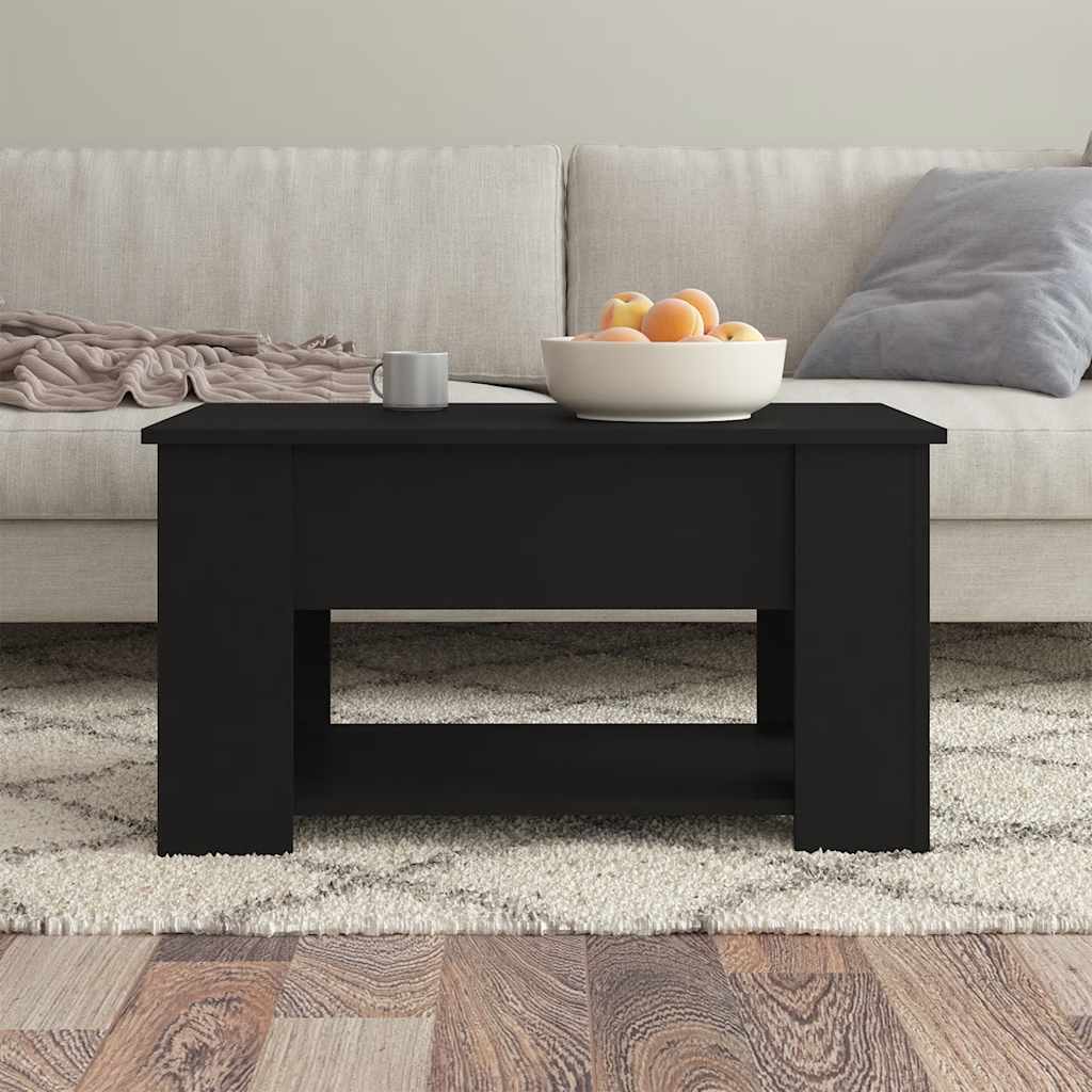 Table basse noir 79x49x41 cm bois d'ingénierie - XIOS