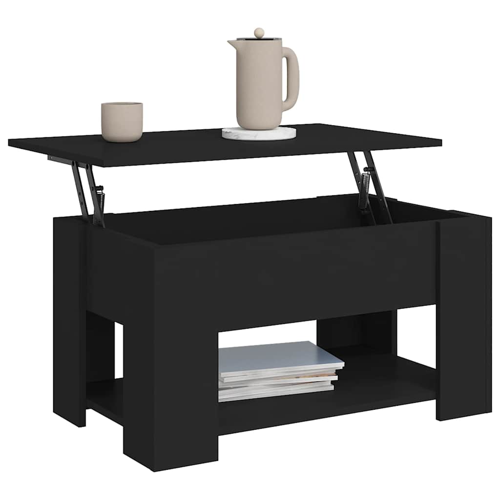 Table basse noir 79x49x41 cm bois d'ingénierie - XIOS