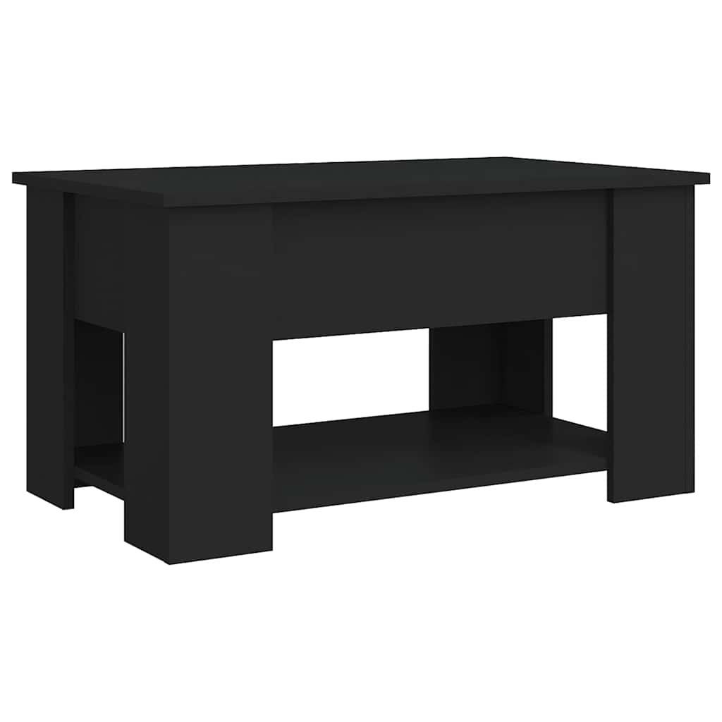 Table basse noir 79x49x41 cm bois d'ingénierie - XIOS