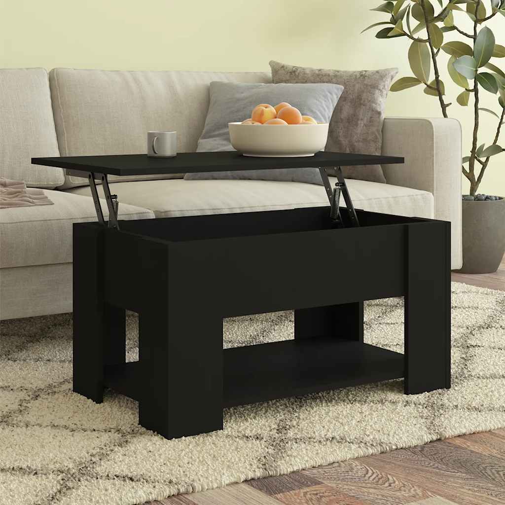 Table basse noir 79x49x41 cm bois d'ingénierie - XIOS
