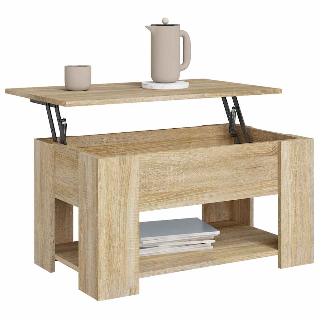 Table basse chêne sonoma 79x49x41 cm bois d'ingénierie - XIOS