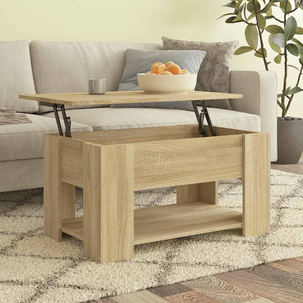 Table basse chêne sonoma 79x49x41 cm bois d'ingénierie - XIOS