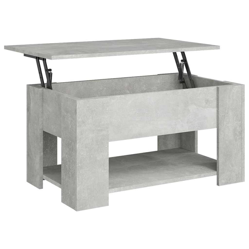 Table basse gris béton 79x49x41 cm bois d'ingénierie - XIOS