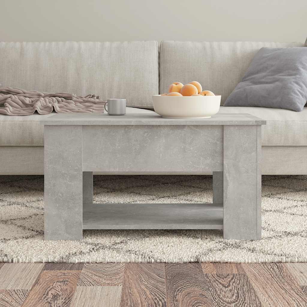 Table basse gris béton 79x49x41 cm bois d'ingénierie - XIOS