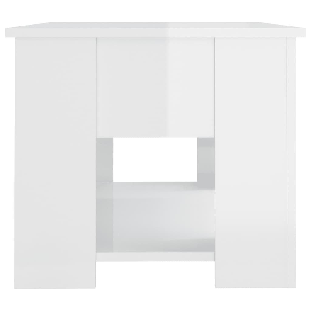 Table basse blanc brillant 79x49x41 cm bois d'ingénierie - XIOS