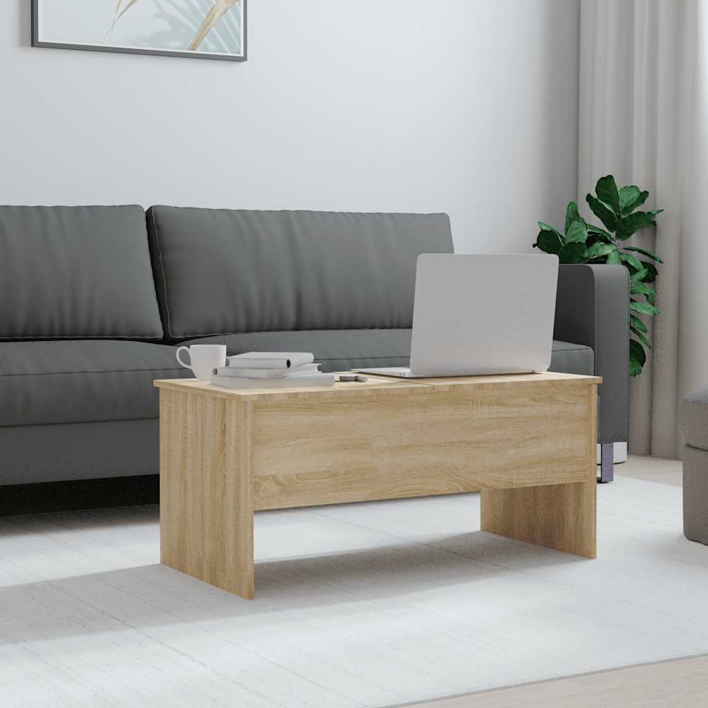Table basse chêne sonoma 102x50,5x46,5 cm bois d'ingénierie - XIOS