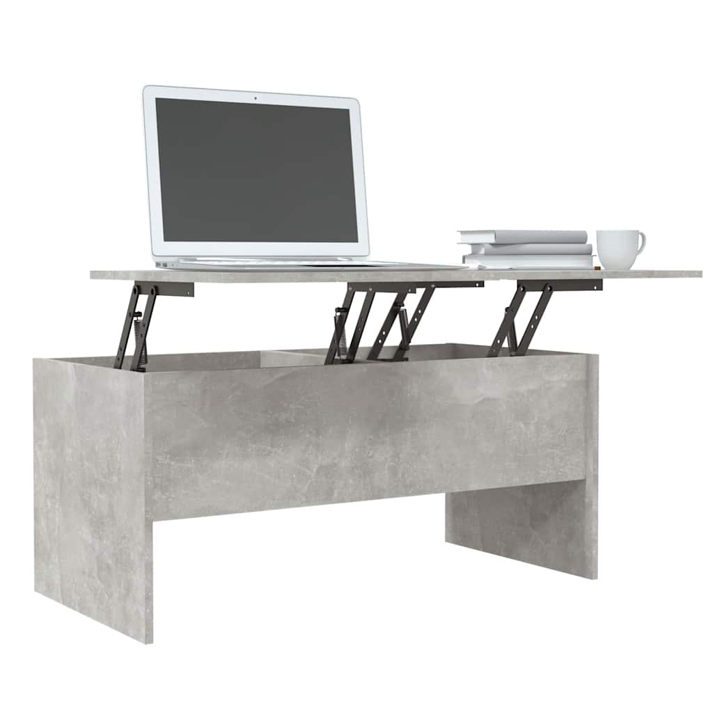 Table basse gris béton 102x50,5x46,5 cm bois d'ingénierie - XIOS