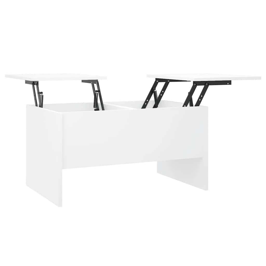 Table basse blanc 80x50x42,5 cm bois d'ingénierie - XIOS
