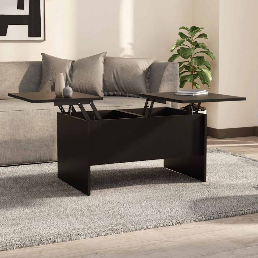 Table basse noir 80x50x42,5 cm bois d'ingénierie - XIOS