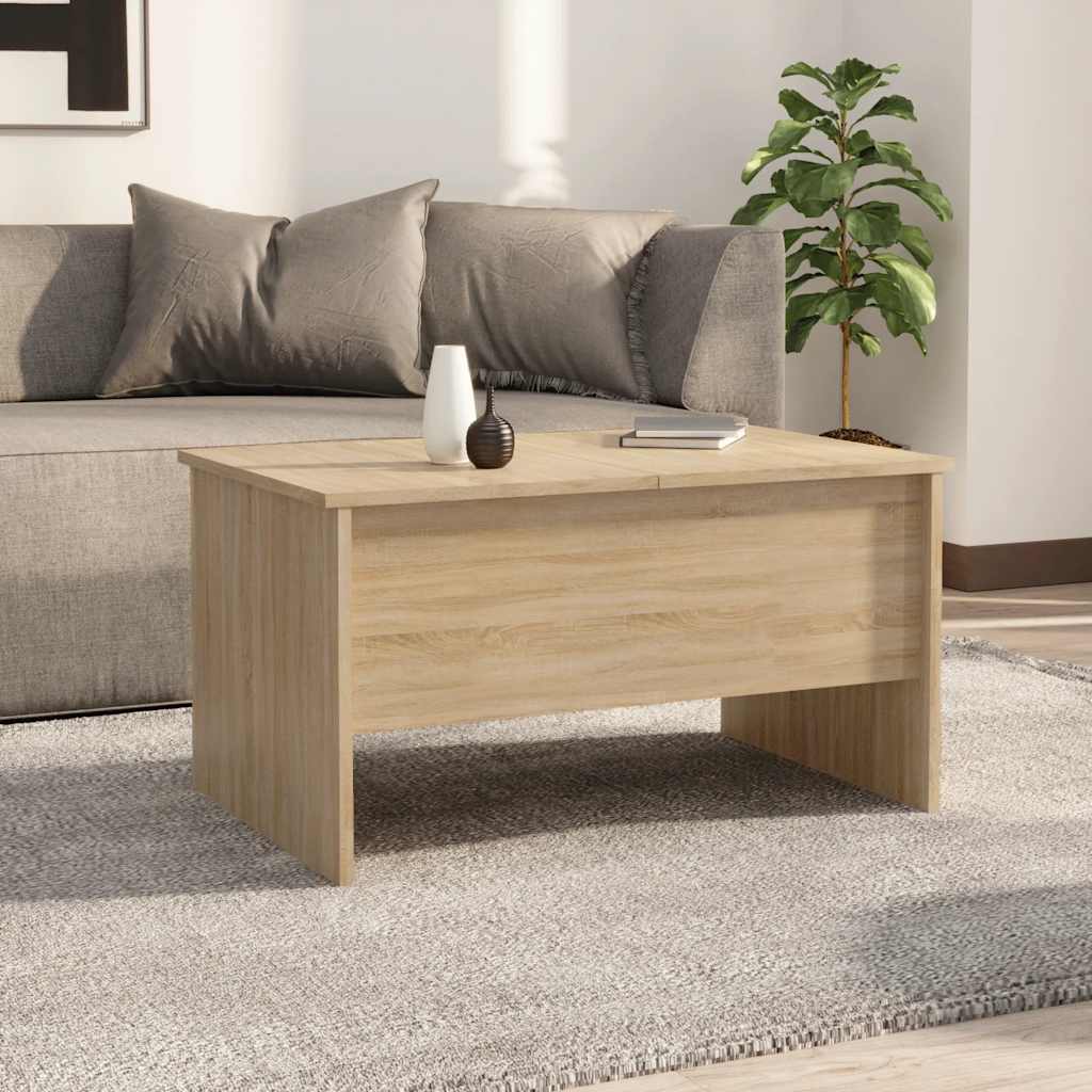Table basse chêne sonoma 80x50x42,5 cm bois d'ingénierie - XIOS
