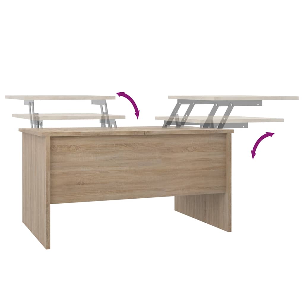 Table basse chêne sonoma 80x50x42,5 cm bois d'ingénierie - XIOS
