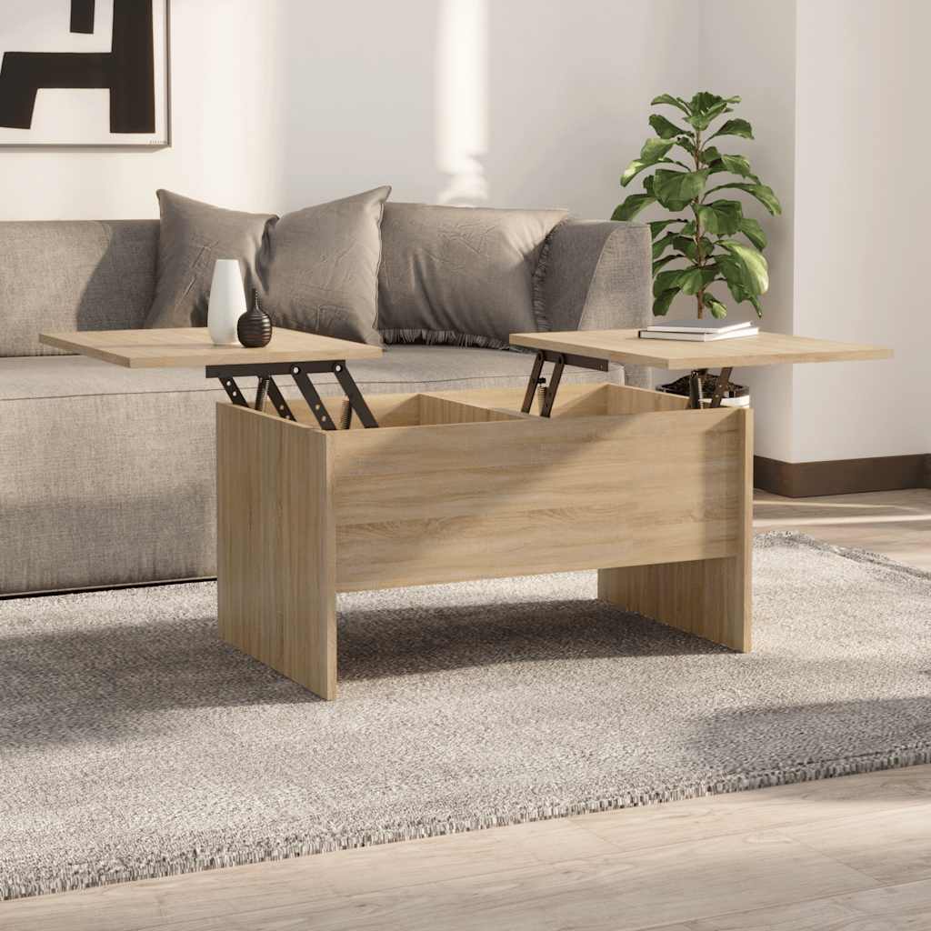 Table basse chêne sonoma 80x50x42,5 cm bois d'ingénierie - XIOS