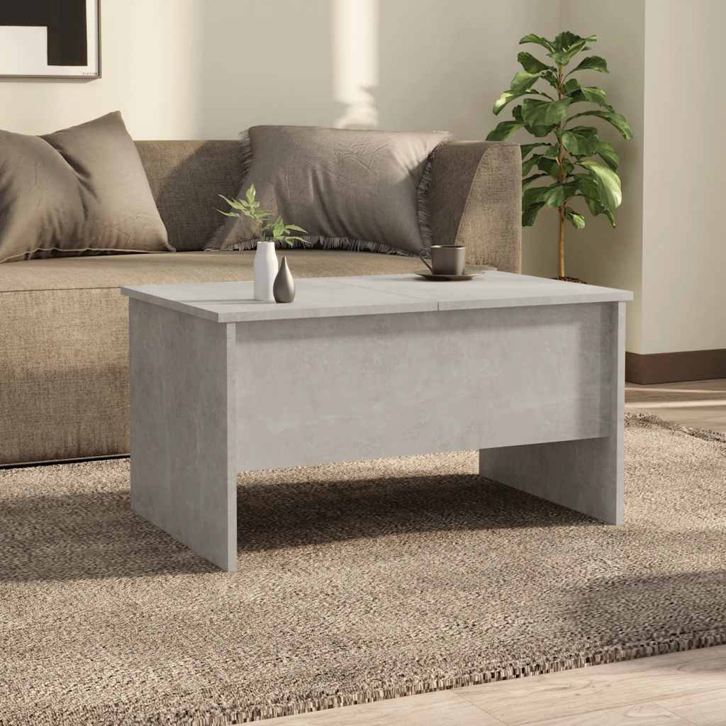Table basse gris béton 80x50x42,5 cm bois d'ingénierie - XIOS
