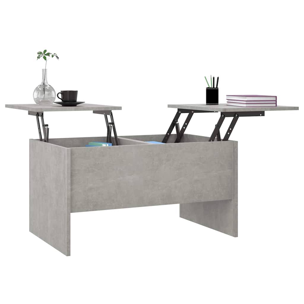 Table basse gris béton 80x50x42,5 cm bois d'ingénierie - XIOS