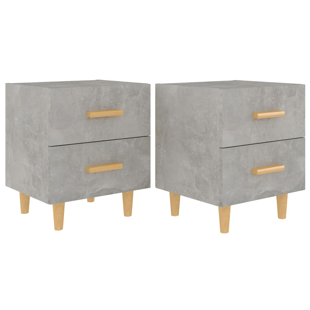 Tables de chevet 2 pcs Gris béton 40x35x47,5 cm - XIOS