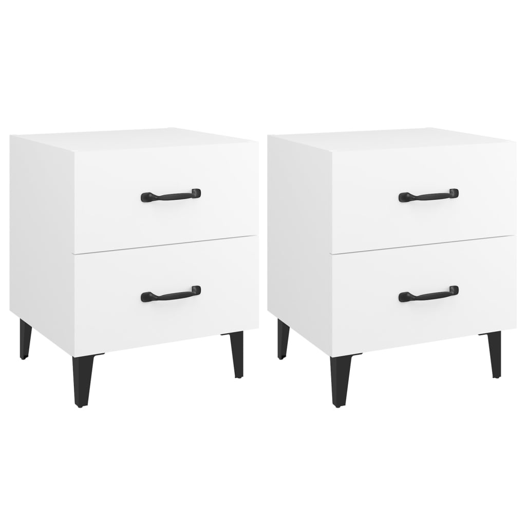 Tables de chevet 2 pcs Blanc 40x35x47,5 cm - XIOS
