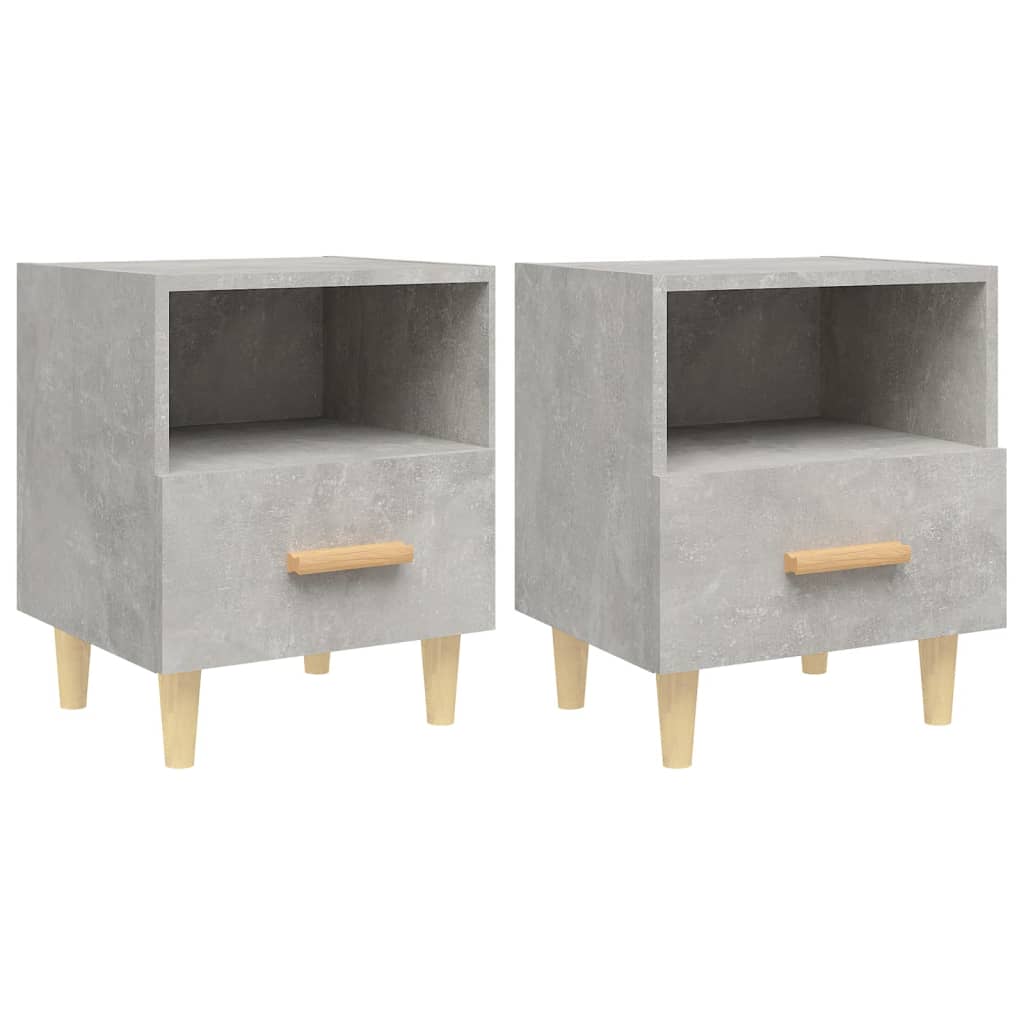 Tables de chevet 2 pcs Gris béton 40x35x47 cm - XIOS