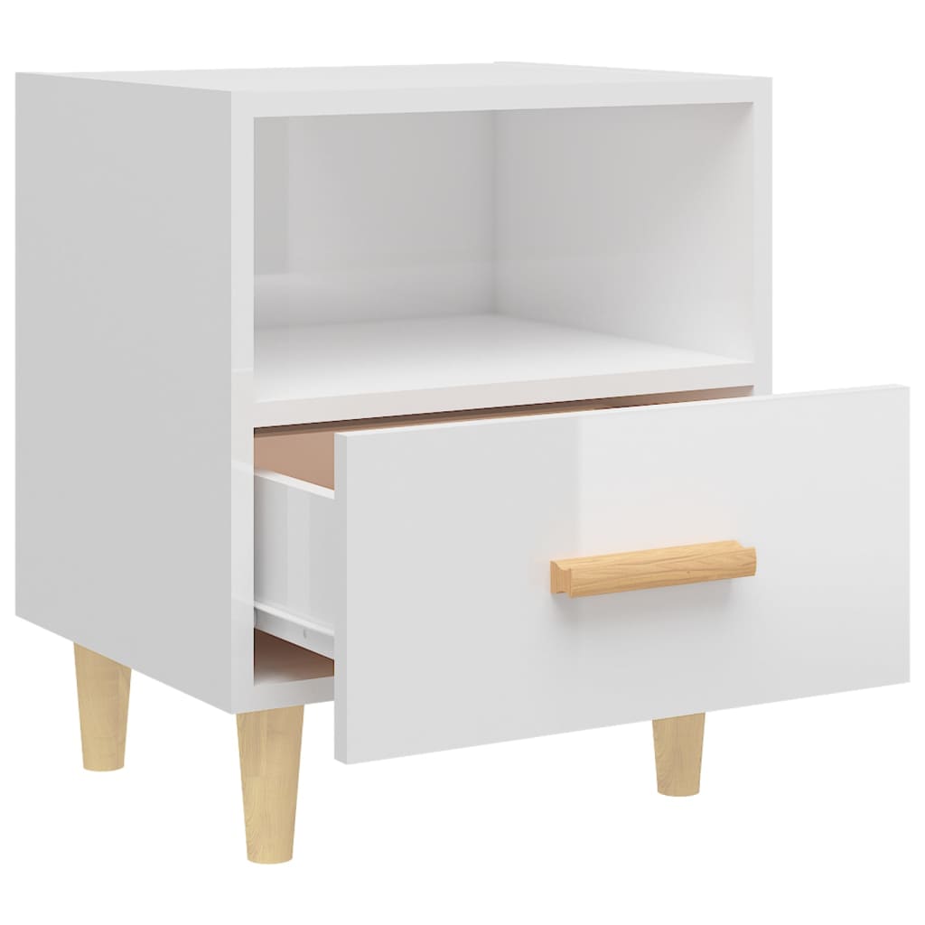 Tables de chevet 2 pcs blanc brillant 40x35x47 cm - XIOS