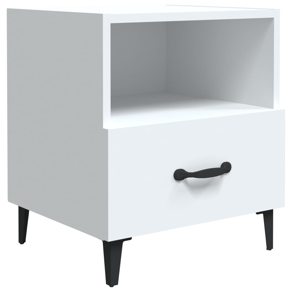 Tables de chevet 2 pcs Blanc Bois d'ingénierie - XIOS