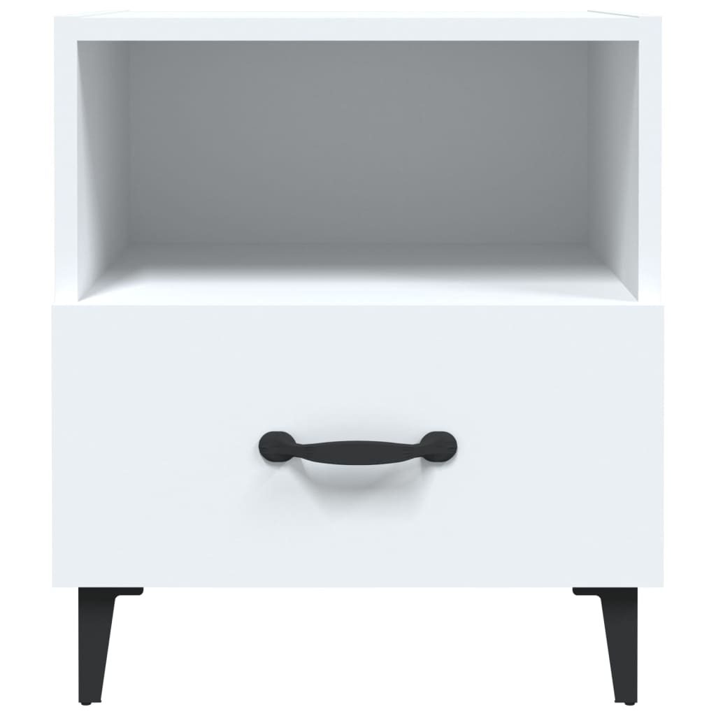 Tables de chevet 2 pcs Blanc Bois d'ingénierie - XIOS