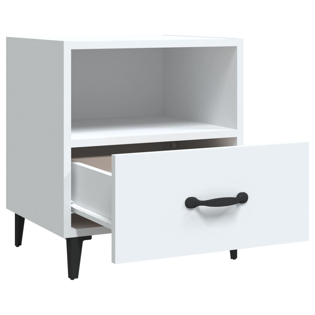 Tables de chevet 2 pcs Blanc Bois d'ingénierie - XIOS