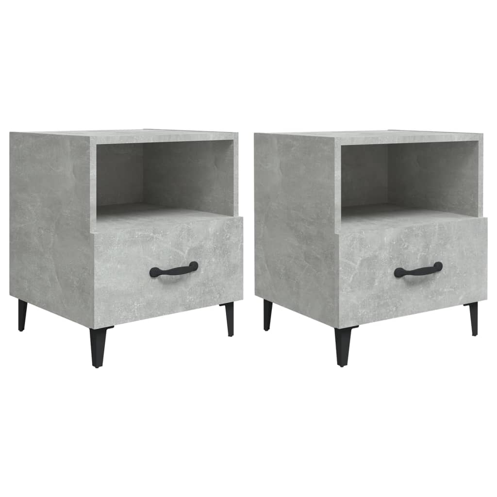 Tables de chevet 2 pcs Gris béton Bois d'ingénierie - XIOS