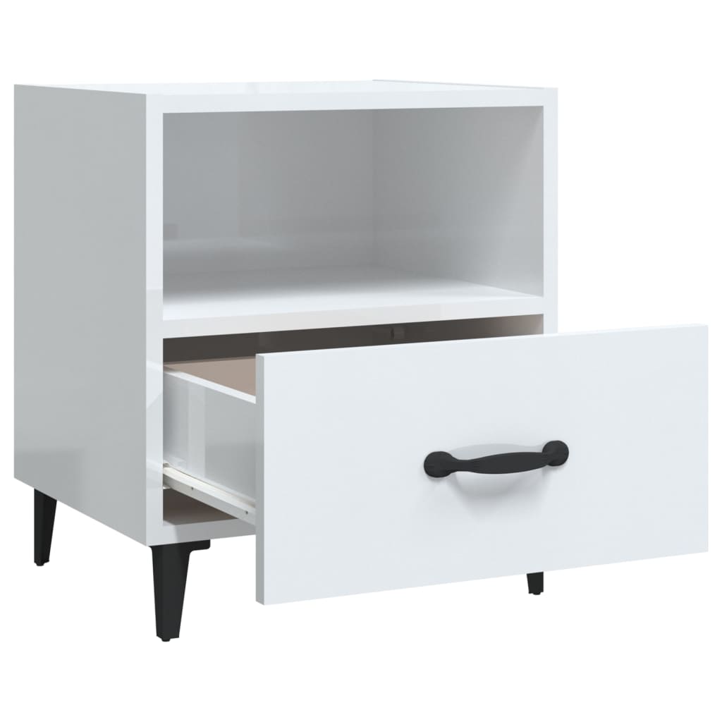Tables de chevet 2 pcs Blanc brillant Bois d'ingénierie - XIOS