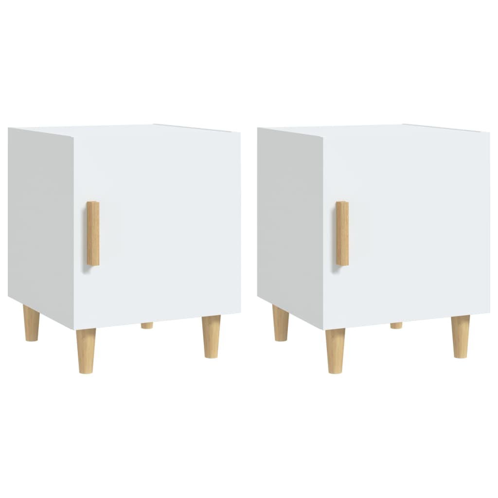 Tables de chevet 2 pcs Blanc Bois d'ingénierie - XIOS