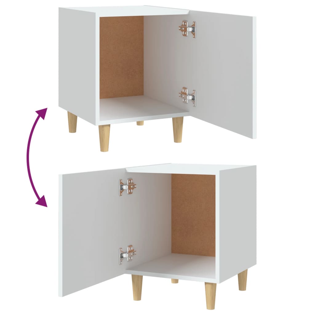 Tables de chevet 2 pcs Blanc Bois d'ingénierie - XIOS