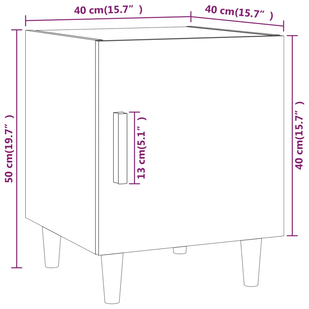 Tables de chevet 2 pcs Blanc Bois d'ingénierie - XIOS